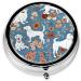 Sweet Basset Hound Florals Round Pill Box | 3 Compartment Mini Portable Travel Organizer | Decorative Pocket Purse Medicine & Vitamin Holder - Buy Online on GoSupps.com