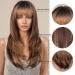 Allbell Colored Honey Brown Wigs for Women - Long Straight Layered Synthetic Wigs with Bangs | Shop 2127-2 Online - Buy Online on GoSupps.com
