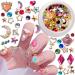 Dornail Mixed 3D Star Moon Colorful Nail Charms  Heart Nail Rhinestones Alloy Nail Charm Nail Gems Charms for Nails Geometry Rhinestone Nail Decorations for Nail Art Jewelry Nail Kit 1 Box