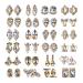 48pcs Nail Crystal AB Rhinestones, Nail Diamonds Glass Metal Gems Jewels Stones for 3D Nails Art Decoration(24 Styles) 48pcs(24 shapes)
