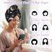 Beinou Microfiber Hair Towel 2 Pack - Satin Hair Turban Wrap for Women - Absorbent Hair Plopping Towel for Curly Thick Long Hair - Black - Buy Online on GoSupps.com
