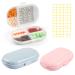 Dynippy 3 Pack Daily Pill Organizer 7 Compartments Portable Small Pill Case with Label for Purse Pocket No Nail Damage Pill Holder Vitamin Medicine Holder Pill Box for Travel - Blue Pink White