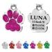Iberiagifts - ID Tag Paw For Small/Medium Pets For Dogs And Cats Engraved And Personalised Identity Collar Plate (Hotpink) 24 x 27 mm