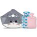 Hot Water Bottle Hot Water Bottle Rubber Hot Water Bag with Soft Waist Cover for Neck and Shoulder Back Legs Waist Warm (Cat)