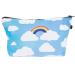 PREMYO Cosmetic Bag Small for Handbag - Makeup Bag Women Make Up Bag - Pencil Case Girls Case Pens Rainbow