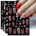 3D Christmas Nail Stickers 6 Sheets 5D Self-Adhesive Embossed Nail Decal Elk Snowflakes Nail Art Decoration Design Supplie