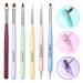 Modelones Nail Art Brushes Set - 6pcs Nail Design Pen Painting Tools for Gel Polish Manicure Salon DIY - A-Colorful Nail Brushes - Buy Online on GoSupps.com