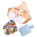 Heat bottle made of rubber with soft waist cover adults heat bottle with cover hot water bag for pain relief for waist back sports injuries (dog)
