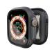 Elkson Compatible Apple Watch Ultra Bumper Case & Screen Protector Kit 49mm Quattro Max Series Rugged, Military-Grade Durable Flexible Shockproof Protective Cover with Tempered Glass for iWatch, Black Black 49mm