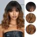 Testar Brown Wavy Bob Wig - Short Ombre Curly Wig for Women | Heat-Resistant Synthetic Hair for Daily Use - Buy Online on GoSupps.com