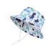 LANGZHEN Beach Sun Protection Hat for Baby Girls Adjustable Toddler Kids Hat Wide Brim Summer Play Hat with Chin Strap Multicolor Dinosaurs 6-12 Months