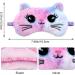 2 PCS Plush Sleeping Eye Mask - Cute Animal Satin Blindfold for Comfortable Sleep | Soft Eye Cover for Men & Women - Buy Online on GoSupps.com