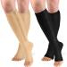 Compression socks for women and men blood circulation-8 pairs 20 30 mmHg for graduated nurses medicine cycling running A04-black + skin colors Small medium