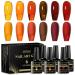 MTSSII Jelly Gel Nail Polish Set - Translucent Tortoise Shell Nails in Fall Shades - 6 Colors Soak Off UV LED Manicure Art Kit for DIY Home - Buy Online on GoSupps.com