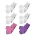 SmartKnitKIDS Sensory-Friendly Sensitivity Seamless Socks - 6 Pack ((1) Pink (1) Purple & (4) White 2X-Large)