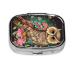 Anime Owl Printing 2 Compartment Small Pill Case Cute Small Pill Box Purse Pill Boxs Travel Pill Organizer for Pocket Purse and Travel Gifts