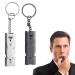 Tigmew 2 pieces according to emergency emergency pipe triller pipe double pipe design Signal pipe triller pipe 150db stainless steel high decibel whistle with keychain for mountain survival emergency outdoor