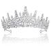 Women Crystal Wedding Tiara Princess Crown Rhinestone Tiaras  Royal Queen design  perfect for Bridal  anniversaries  birthday  Halloween Cos-play costume Christmas  party hair accessorie for girl Prom (Silver)