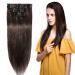 Clip In Extensions Real Hair 55cm - Remy Hair Extension 8 Wefts 75g - (#2 Dark Brown)