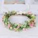 amangul Delicate Wedding Flower Decor Crowns Hair Hoops with Adjustable Ribbon for Women Wedding Party Photoshoot(Pink) - Buy Online on GoSupps.com