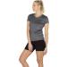 Icyzone Women's Sports Fitness T-Shirt 3-Pack - Short Sleeve V-Neck Running & Yoga Tops in Royal Blue Purple Charcoal - International Shipping Available - Buy Online on GoSupps.com