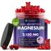 Magnesium Gummies 3 in 1 - Glycinate Citrat Malate 2150 MG High Absorption Supplement Sugar-Free Vegan Chews for Men & Women 60 Gummies Cherry Flavor Cherry 60 Count (Pack of 1)