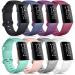 8 Pack Sport Bands Compatible with Fitbit Charge 4 Bands/Fitbit Charge 3 Bands, Classic Soft Silicone Replacement Wristbands Straps for Fitbit Charge 4 / Charge 3 / Charge 3 SE (8 Pack C, Small) Small Black/Navy Blue/Purpl…
