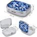 Blue Butterflies Pill Box - Decorative 2 Compartment Medicine Organizer for Pocket or Purse - Buy Online on GoSupps.com