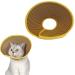 Xpex yellow cat cone sore crane adjustable relaxation pet cone light plastic Elisabethan collar for cats mini dogs and rabbits size M