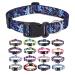 Mihqy dog collar adjustable soft & comfort dog collar Bohemian flowers geometric trunk design for small medium and large dogs (flowers blue m) m (neck circumference 33-55 cm width 2 cm) flowers