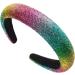 Wide Rhinestone Headband for Women Rainbow Sparkly Headband Crystal Embellished Beaded Glitter Headbands for Dressy Women Girls Birthday Party Mother's Day - Buy Online on GoSupps.com
