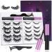 Magnetic Eyelashes Kit  Magnetic Lashes Natural Looking with 2 Eyeliner Reusable 3D Strong Magnetic Fake Eyelashes with Tweezers(10 Pairs)