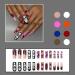 Extra Long Halloween Press on Nails - Pumpkin Ghost & Bat Design | Matte Nude Coffin Full Cover Fake Nails - 24 Pcs with Adhesive Jelly Glue - Buy Online on GoSupps.com