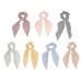 Chiffon Scarf Hair Scrunchies 14 Pack - 7 Striped 7 Solid - Women's Stylist Accessories - Buy Online on GoSupps.com