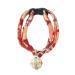 Necoichi Chirimen Temari Dynasty Cat Collar, Handcrafted in Japan, 1 Size fits All, Kimono Fabric Red