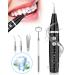 Ultrasonic Tooth Cleaner - Plaque Remover for Teeth Remove Teeth Stain tarter Plaque Calculus - with Led 5 Adjustable Modes 2 Replaceable Clean Heads - 100% Safe Black