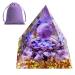 Obidodi Crystal Pyramid Moonstone Crystal Ogan Chakra Energy Tower Positive Energy Generator Nature Reiki Chakra Crushed Stone Jewelry for Healing Meditation Chakra Balance (Amethyst - Lotus) Amethyst Lotus