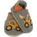 Dotty Fish Soft Leather Baby Shoes | Toddler Boys' Shoes with Non-Slip Suede Soles | Yellow Digger Design | 0-6 Months to 4-5 Years - Buy Online on GoSupps.com