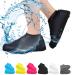 VBoo Waterproof Shoe Covers, Non-Slip Water Resistant Overshoes Silicone Rubber Rain Shoe Cover Outdoor cycling Protectors apply to Men, Women, Kids (Large, Black) Large Black