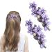 Jodsen Diamond Hair Clips 2 Pcs Flower Hair Barrettes Hair Accessories and Girls Diamond Flower Hair Slides Hair Styling Accessories Daily Birthday Wedding Party Dating Dinners (Purple)