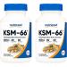 Nutricost KSM-66 Ashwagandha Root Extract 600mg 60 Veggie Caps (2 Bottles) - 5% Withanolides - with BioPerine