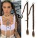 Fulang hair 2pcs braid ponytail extension braid with hair tie hair part for brilliant long ponytail art hair for women braided hair part (light brown)