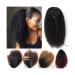 Human Hair Ponytail Hair Piece Drawstring Ponytail Human Hair Ponytail Extensions Fluffy Kinky Curly Ponytail Brazilian Remy Hair Clip in Afro Curly Ponytail Hairpiece Ponytail Hairpiece for Women ( 10inch T1B/4/27