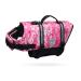 Vivaglory Ripstop Dogs Rescue vest For Small Medium Boat Dog Wallpage with improved buoyancy & visibility camouflage pink XXS: 28-35cm (chest circumference) Tarnrosa