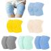 6 Pairs Baby Knee Pads for Crawling Anti Slip Cotton Toddler Kids Knee Protector for Walking Two Styles Differet Colors - S