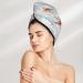 Hair Towel Wrap | Quick Drying Hair Turban with Button - Koi Fish Corals Design for Spring & Summer - Buy Online on GoSupps.com