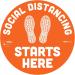 BeSafe Messaging Social Distancing Starts Here - 6 Pack 30.5 cm Round Repositionable Vinyl Footprint Stickers UL 410 Certified Non-Slip Ideal for Commercial & School Use - Buy Online on GoSupps.com