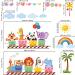 DECOWALL Colorful Animal Train Wall Stickers - Jungle Animals Monkey Giraffe Decals for Kids Nursery Decor - Buy Online on GoSupps.com