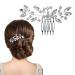 Bridal Flower Side Hair Clips Bride Crystal Hair Comb Crystal Rhinestone Wedding Hair Comb Bride Crystal Hair Comb Bridal Wedding Hair Clip Comb for Women and Girls