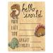 Cohas Hello World Newborn Baby Announcement Printed Wood Sign with Dinosaur Theme, 5 by 7 Inches, No Marker 5 by 7 Inch No Marker